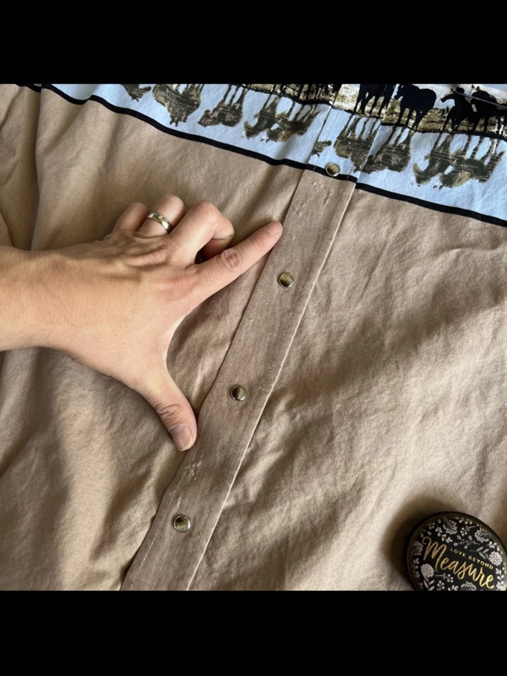 Vintage Roper Men's Wrap Around Horse Brush Popper Snap Shirt L Cowboy Western - Picture 7 of 7